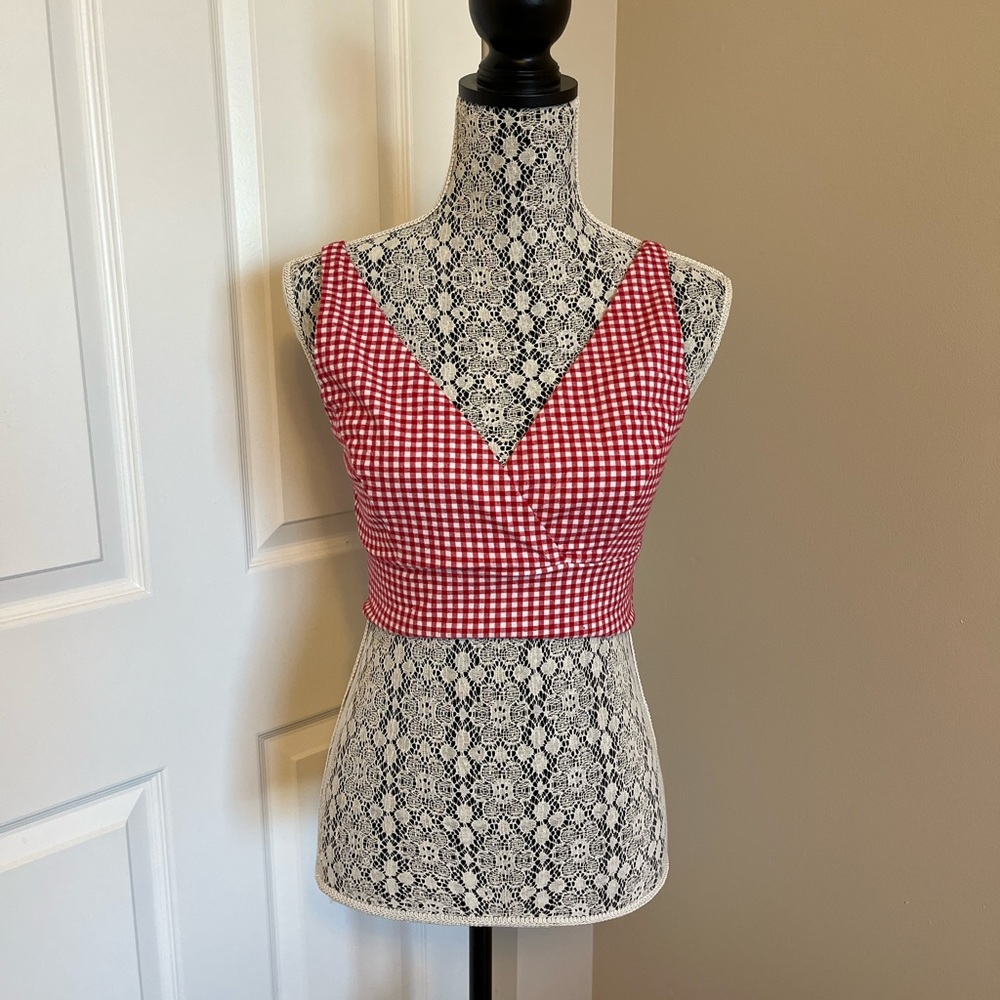 Red gingham brandy Melville tank